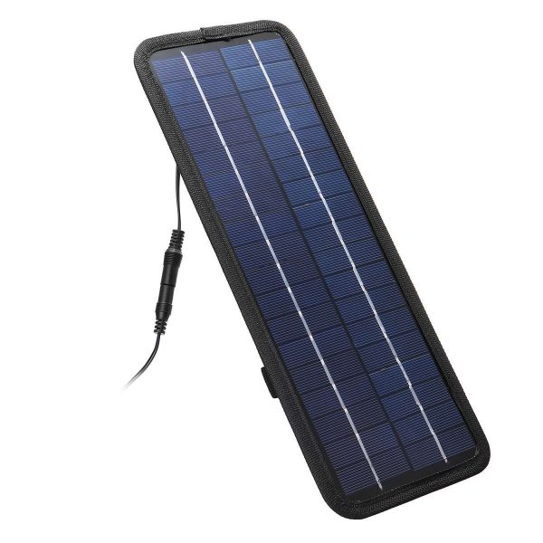 5W 18V DC Output Monocrystalline Solar Panel Charger With Car Cigarette Lighter Plug Battery Charging Alligator Clip Cable 5W - Image 3
