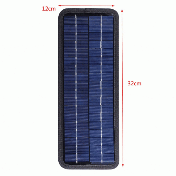 5W 18V DC Output Monocrystalline Solar Panel Charger With Car Cigarette Lighter Plug Battery Charging Alligator Clip Cable 5W - Image 2