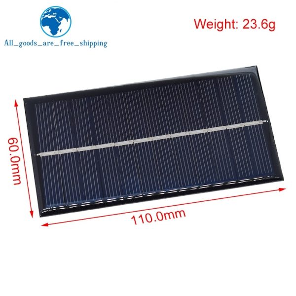 6V 160mA 0.96W Solar Panel 110X60MM Standard Epoxy Polycrystalline Silicon DIY Battery Power Charge Module Mini Solar Cell toy - Image 5